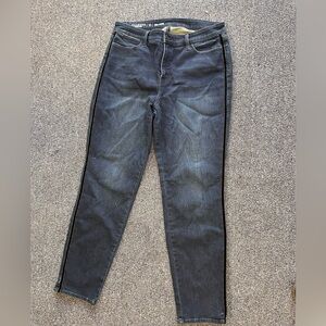 Talbots medium wash Slim ankle Jeans with black side stripe size 10